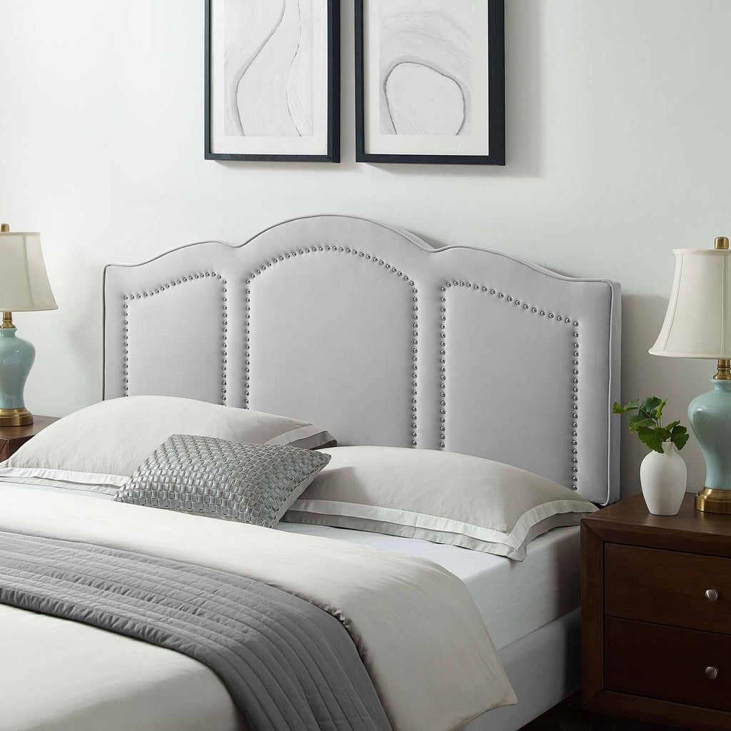 White Performance Velvet Headboard E4521