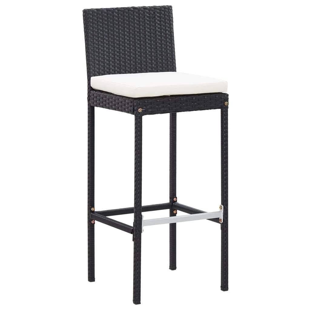 5 Piece Outdoor Bar Set Poly Rattan and Acacia Wood Black M9181