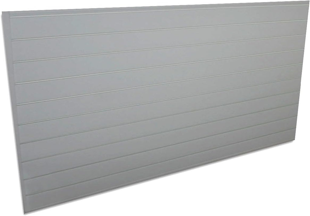 Heavy Duty PVC Slatwall Garage Organizer, 4-Feet by 4-Feet Section, Light Grey L574652