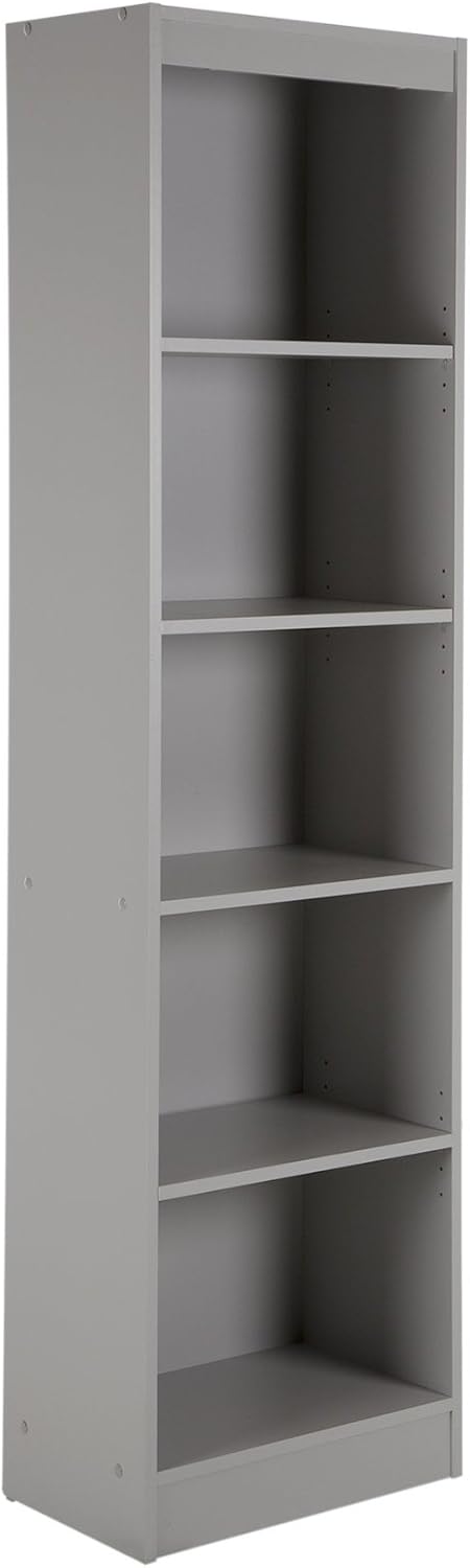 Pure White 5-Shelf Narrow Bookcase M338