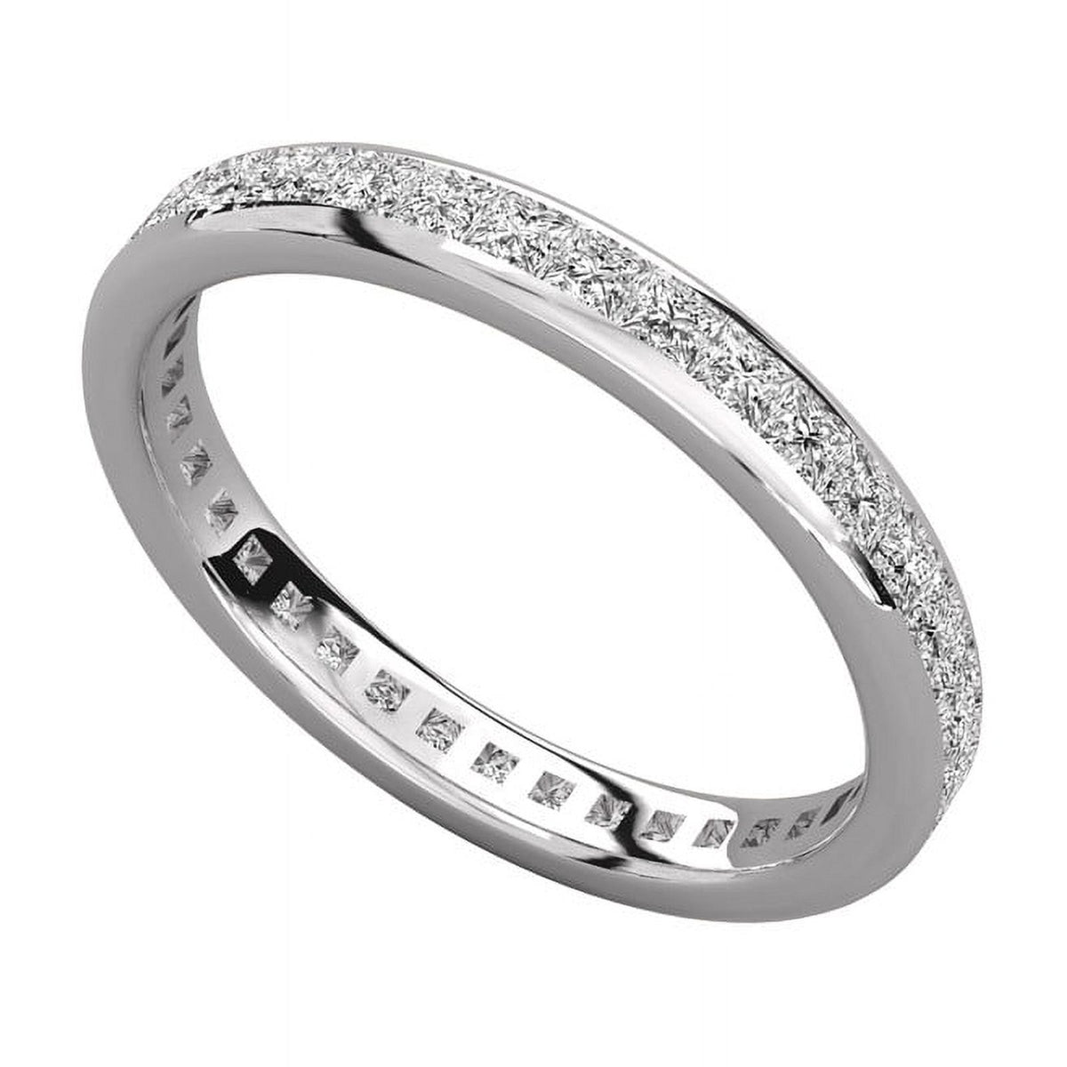 1.70MM Princess Cut Colorless Moissanite Eternity Band, 925 Silver Q679