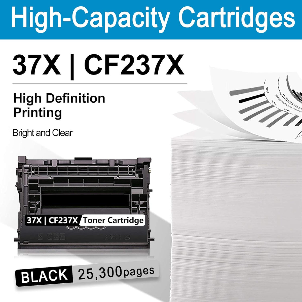 Black High Yield Toner Cartridge 37X CF237X E5457