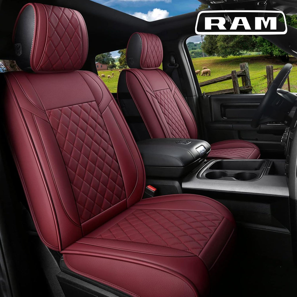 Grey Waterproof Leather Truck Seat Covers Full Set E858230