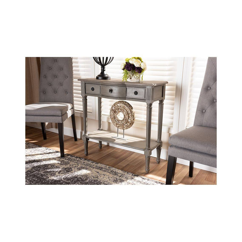 Gray 1-Drawer Wood Console Table Y676