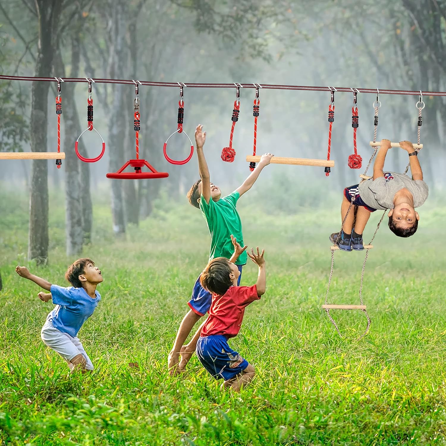 50FT Ninja Warrior Obstacle Course Outdoor Playset J713