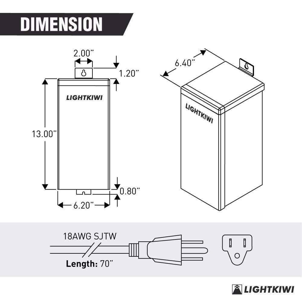 300 Watt Multi-Tap Low Voltage Transformer for Landscape Lighting Q339