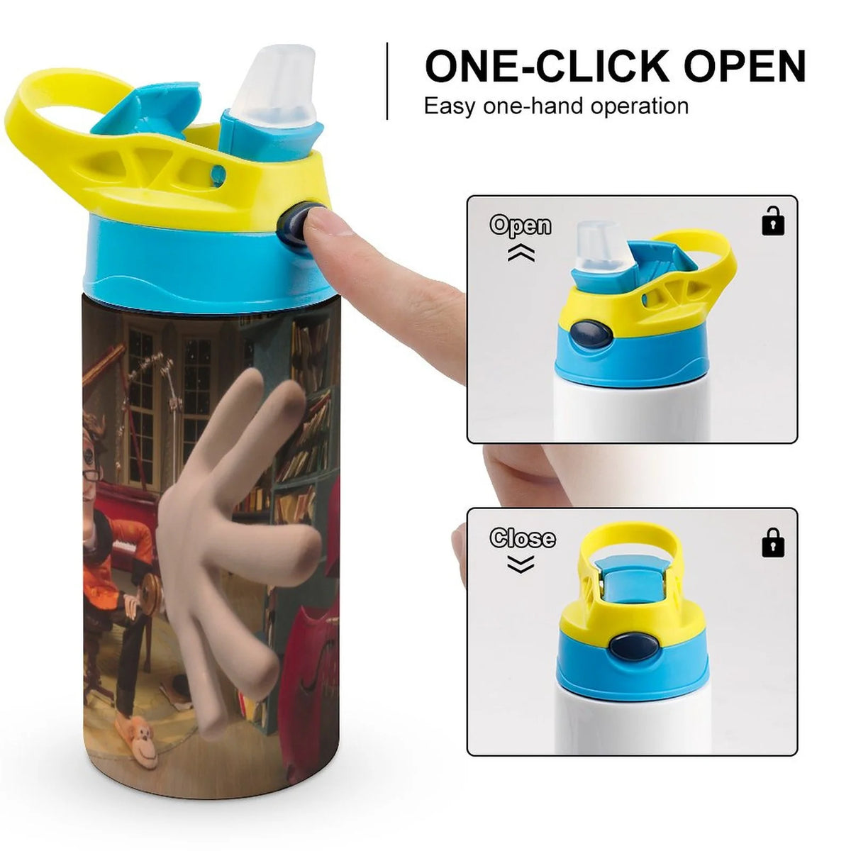 Insulated Stainless Steel Water Bottle with Straw M52345