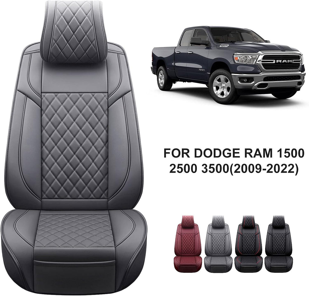 Grey Waterproof Leather Truck Seat Covers Full Set E858230