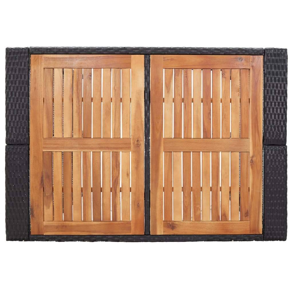 5 Piece Outdoor Bar Set Poly Rattan and Acacia Wood Black M9181