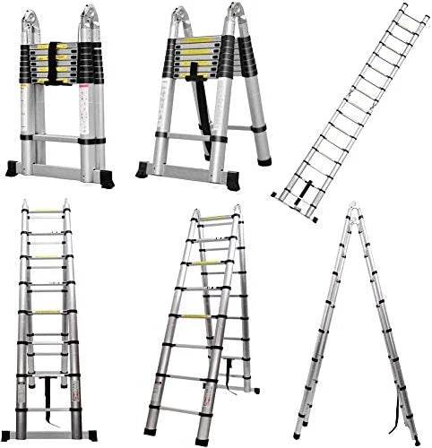 16.5FT Telescoping Ladder A-Frame Folding Ladder B971