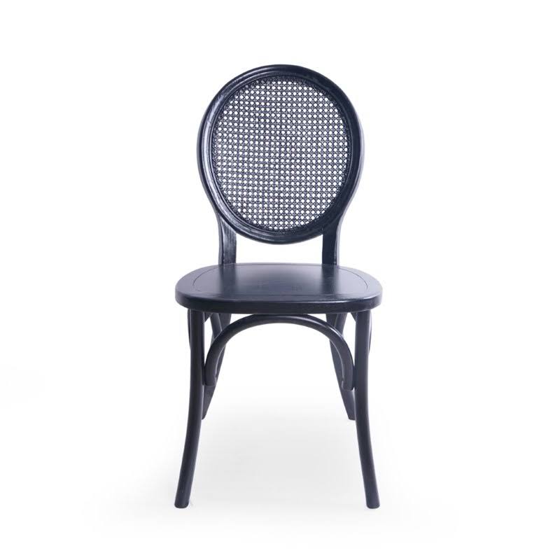 Matte Black Elm Wood Dining Chair Set of 2 B23262