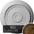 19 5/8x22OD x 1 1/2x22P Rope Ceiling Medallion, Hand-Painted Rust L155