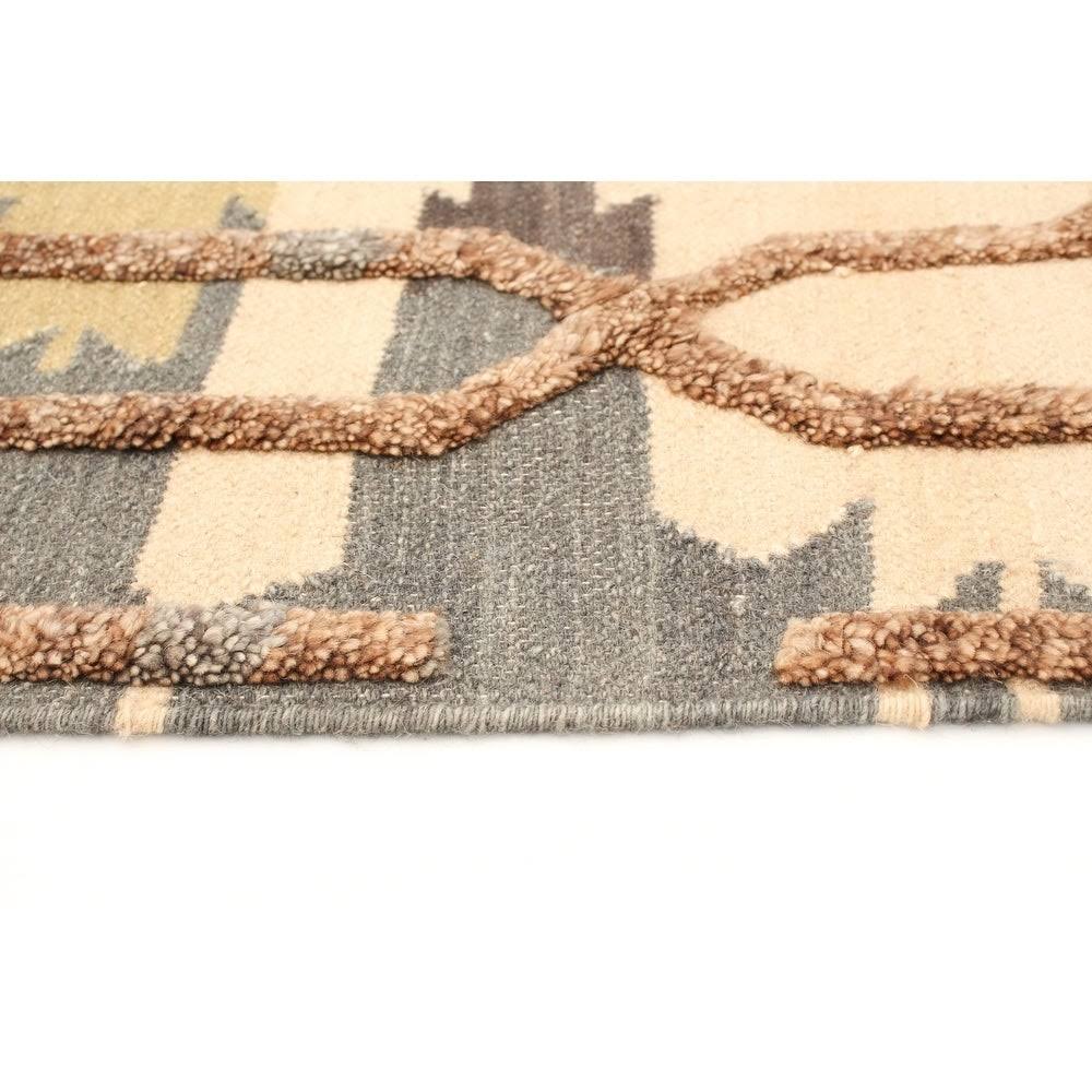 Ivory Wool Kilim Rug B176442