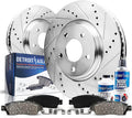 Front Drilled & Slotted Rotors + Brake Pads 6pc Set J828117