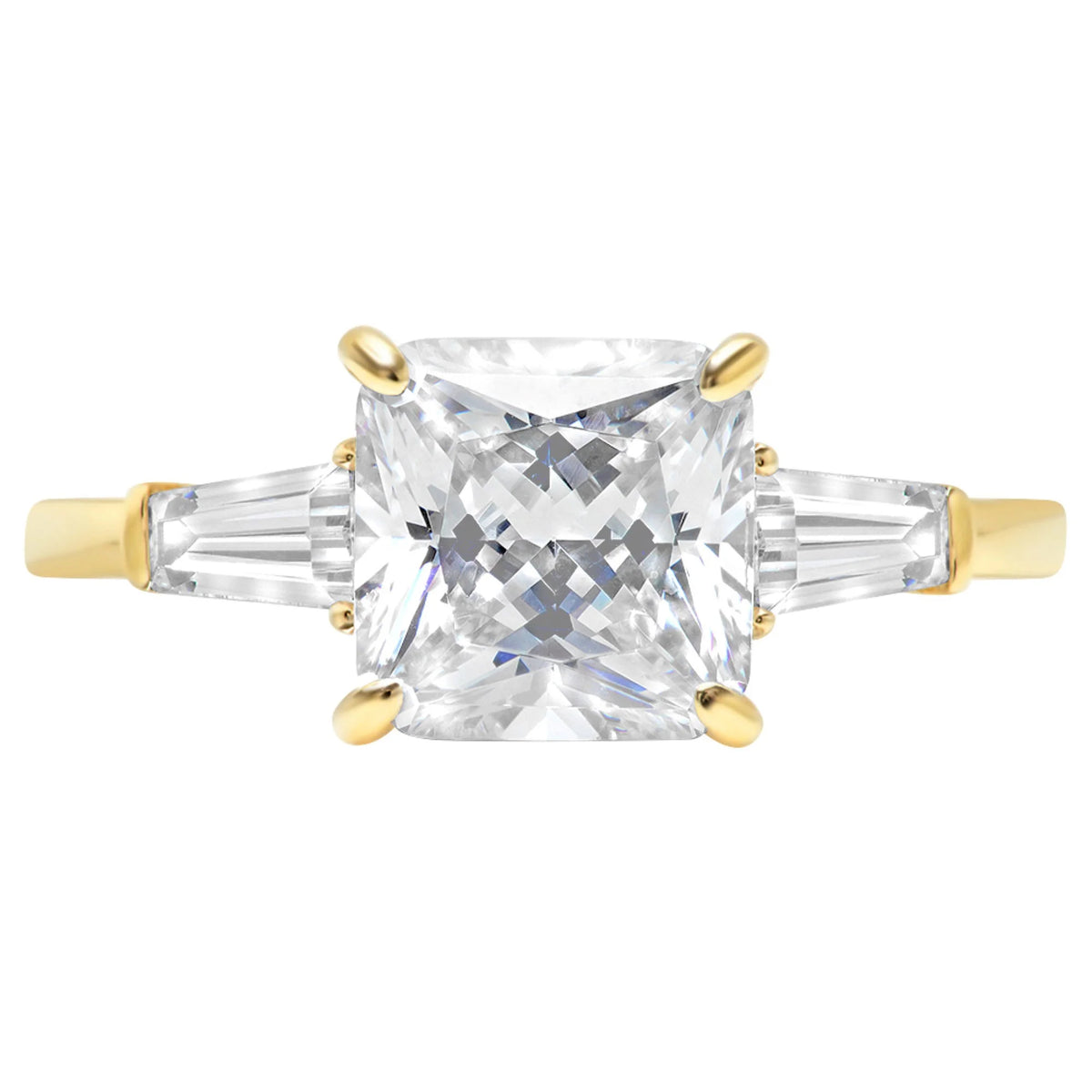 18K Yellow Gold Three-Stone Diamond Engagement Ring B153