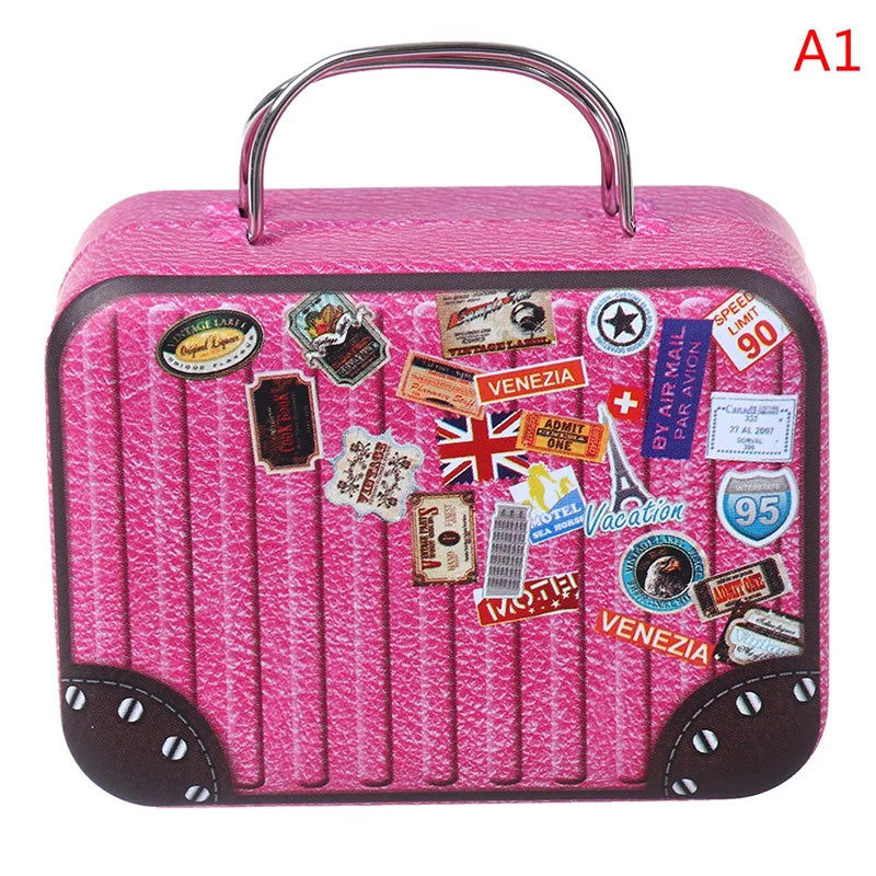 Metal Mini Suitcase Dollhouse Decoration A25540