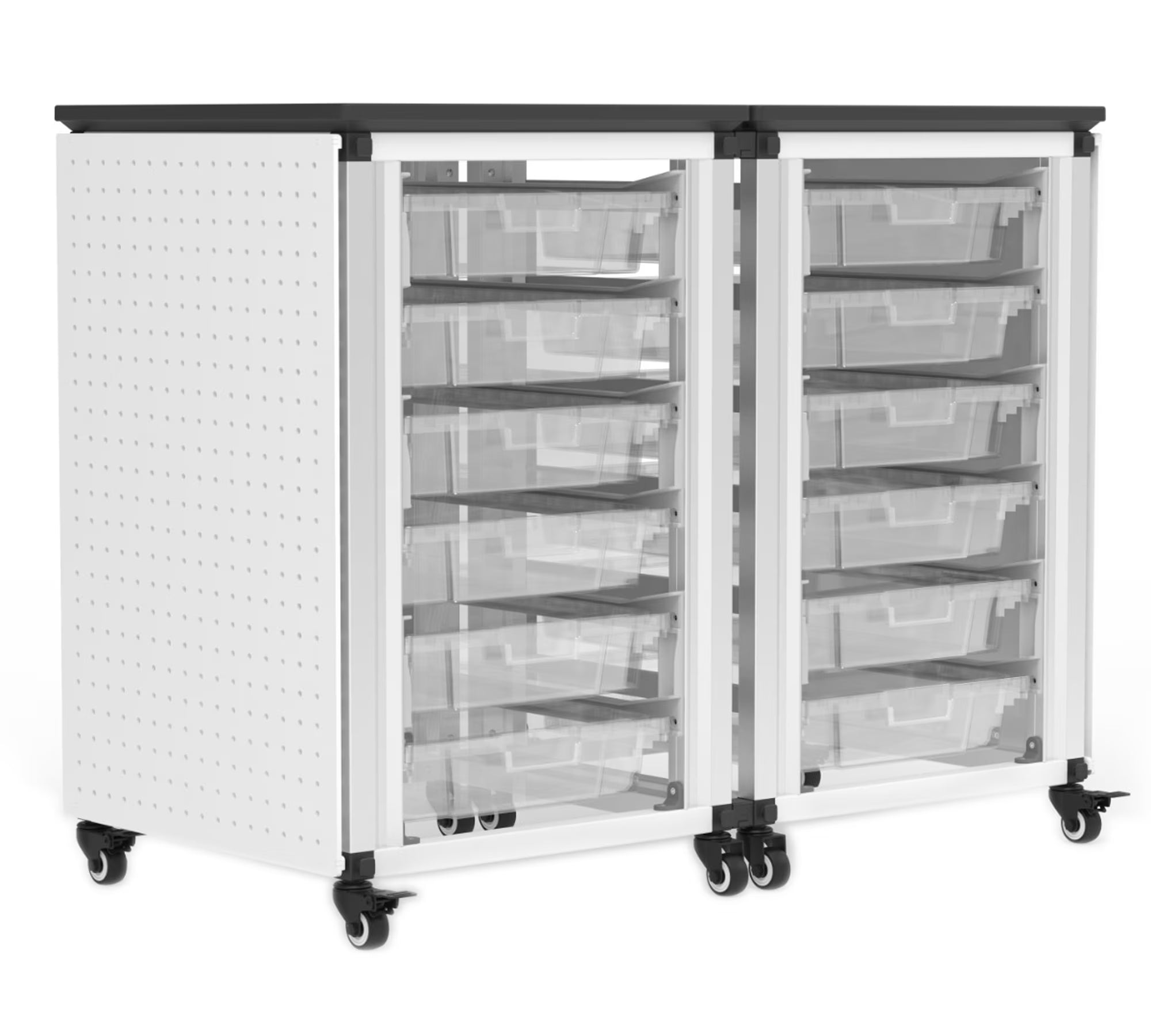 Modular Classroom Storage Cabinet with 12 Clear Bins S17759