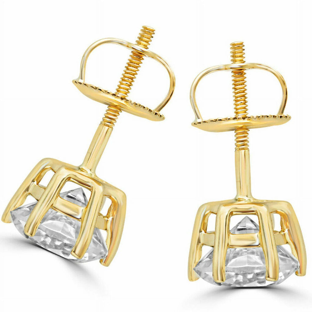 2 Carat Solitaire Moissanite Stud Earrings W8400