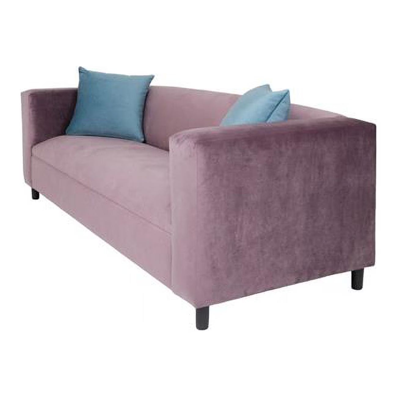 Lavender Velvet & Black Sofa with Toss Pillows J536