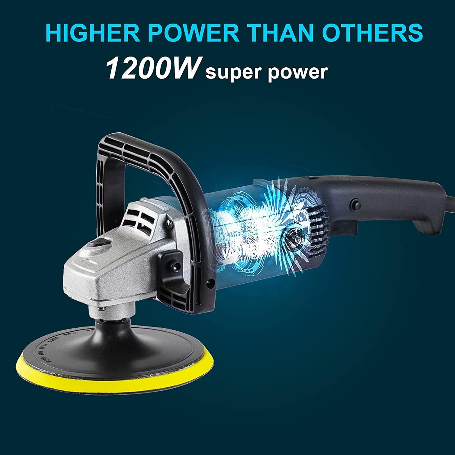 1200W 7-inch Car Polisher with 6 Variable Speed, 5 Foam Pads P8576