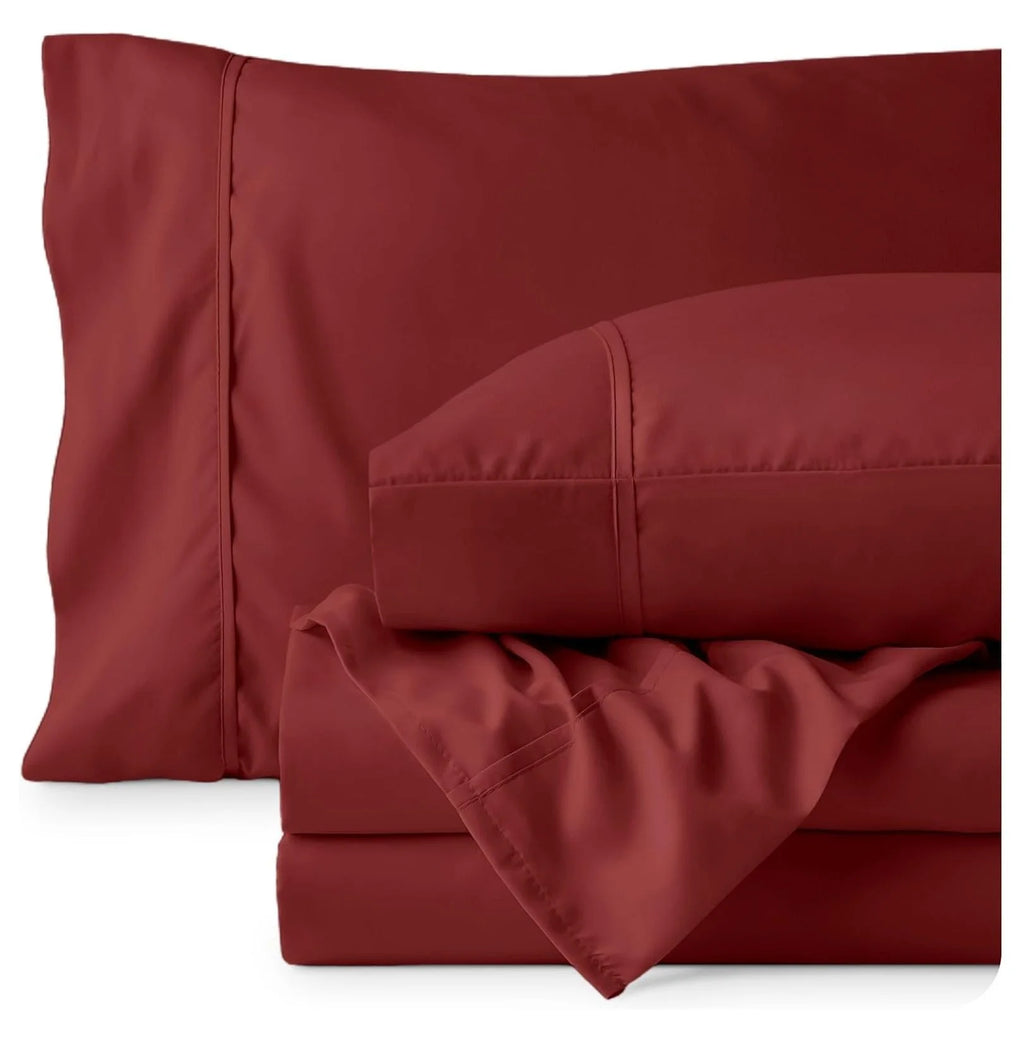 Rosewood 4 Piece Ultra-Soft Microfiber Full Bed Sheets A9526