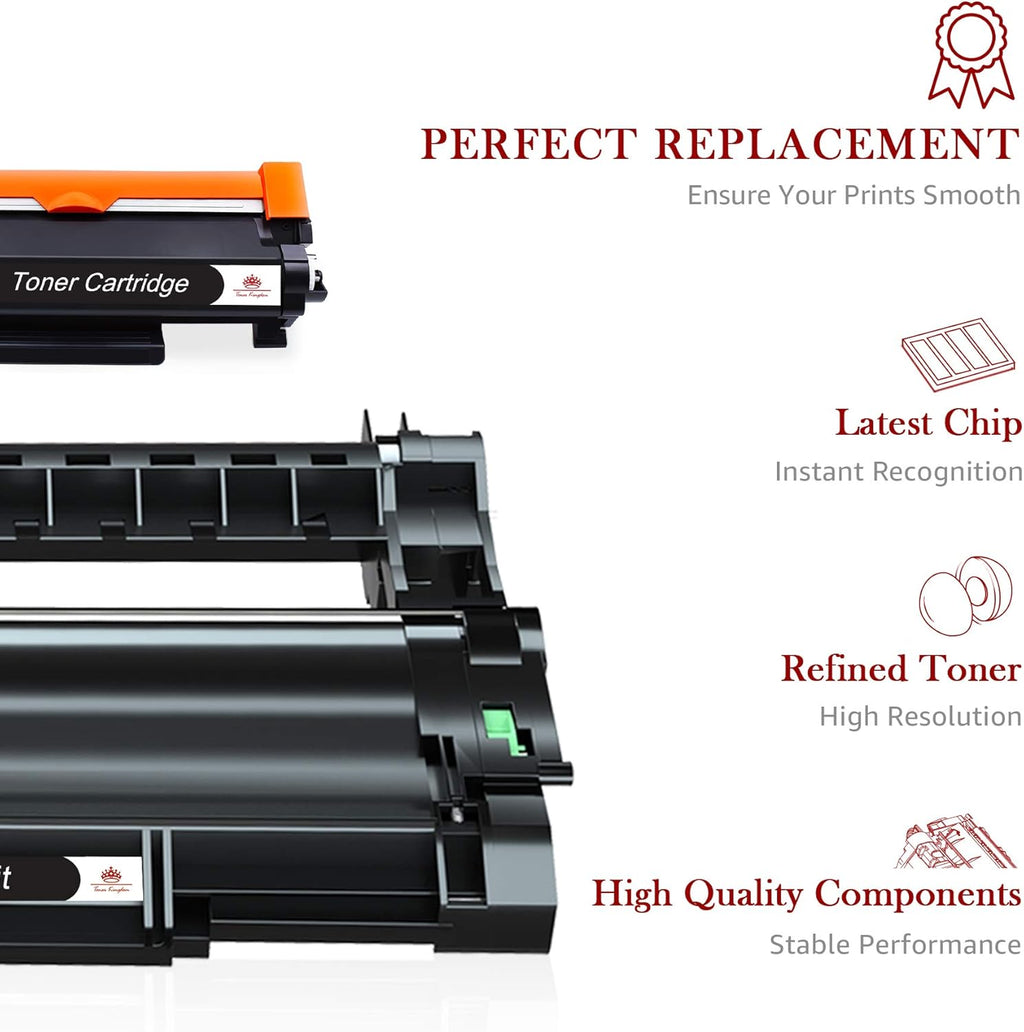 Compatible Toner Cartridges and Drum for Brother Printers (2 Black Toners, 1 Drum Unit) J732
