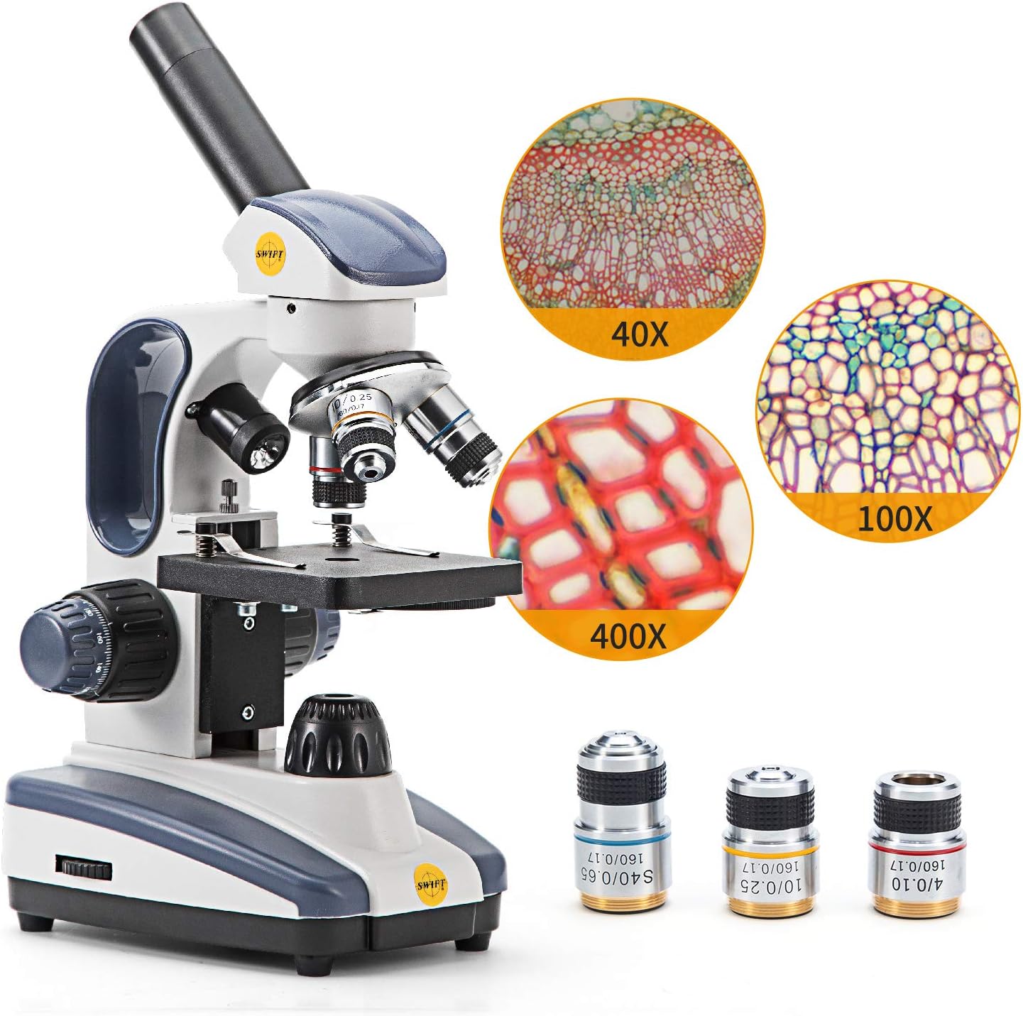Compound Monocular Microscope with 40X-1000X Magnification J233541