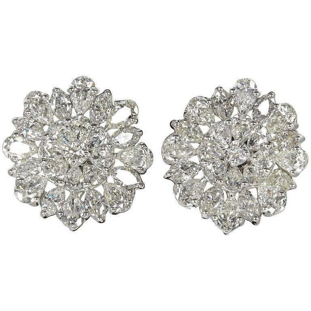 Platinum Button Earrings N4503