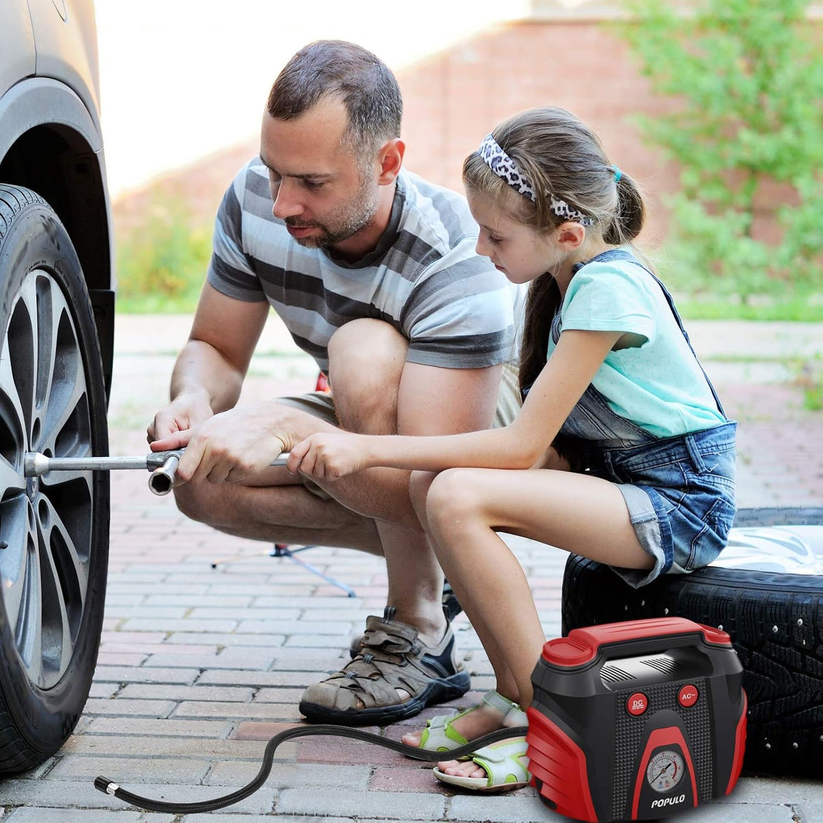 AC/DC Portable Tire Inflator Air Compressor E635