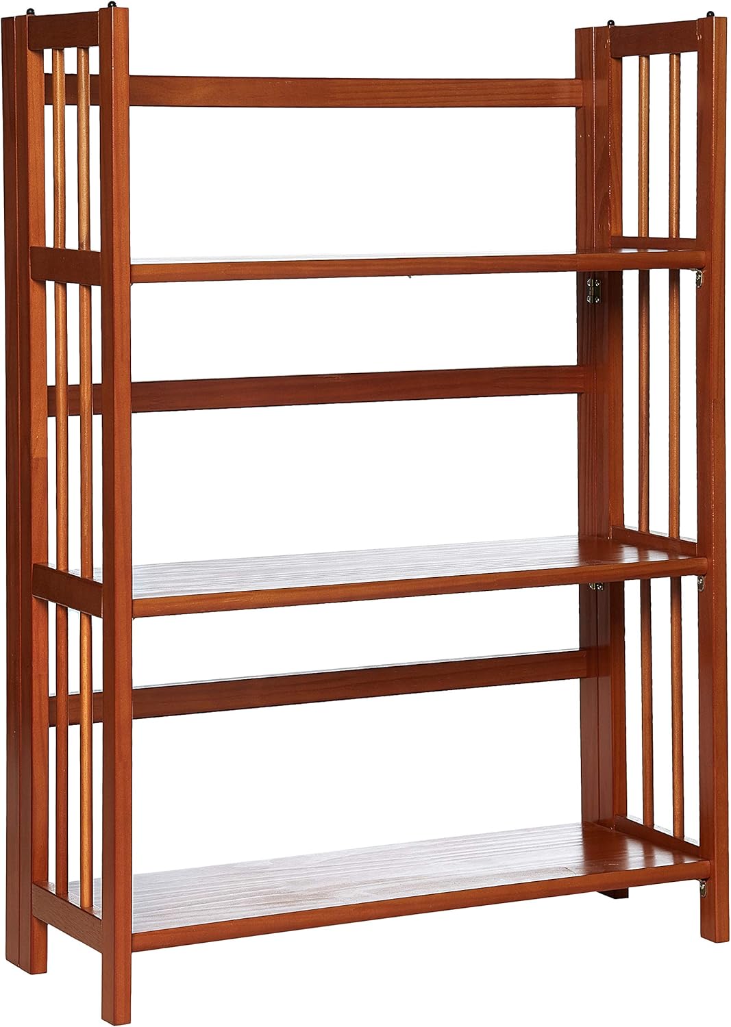 3-Shelf Folding Stackable Bookcase, Mahogany Q22663