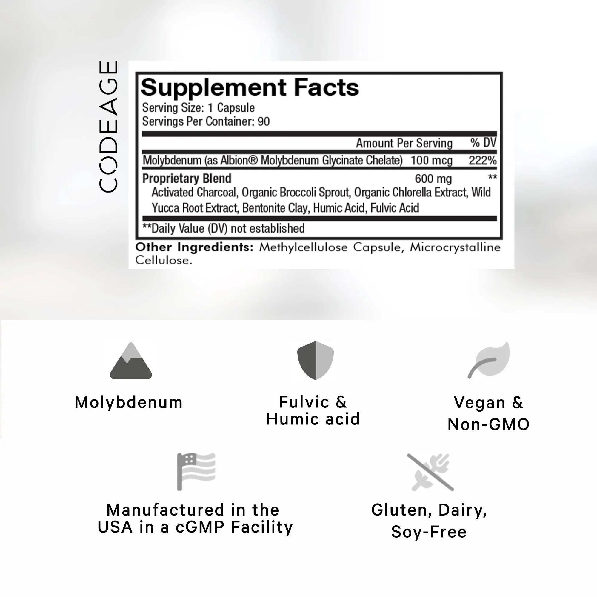 90 ct Charcoal Bentonite Clay Supplement Q618