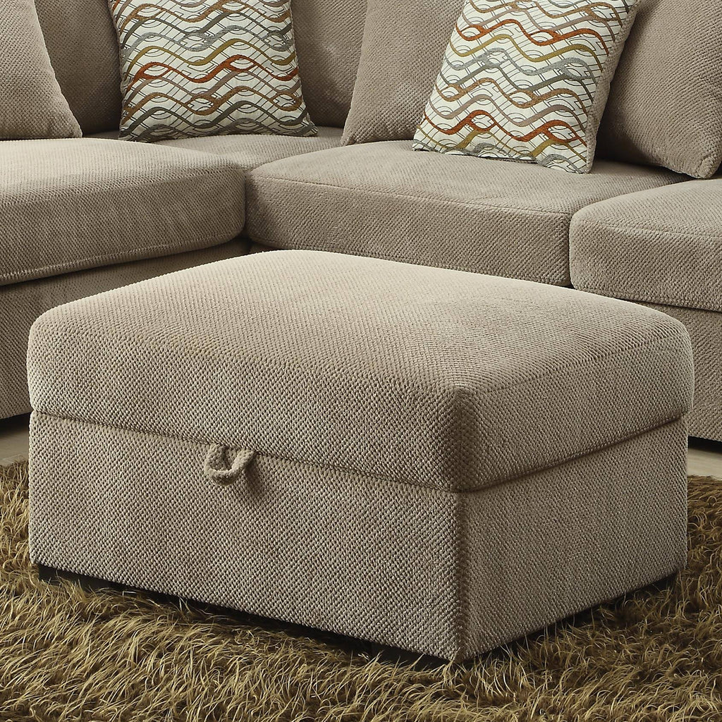 Taupe Storage Ottoman E47642