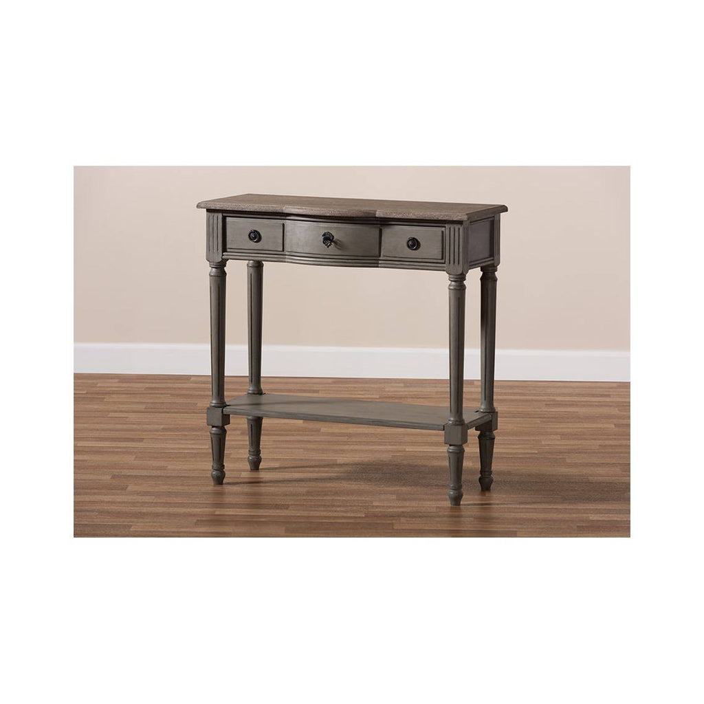 Gray 1-Drawer Wood Console Table Y676