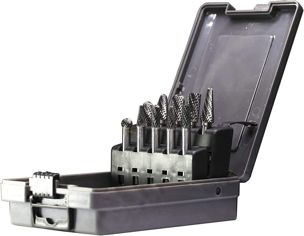 Carbide Burr Set 10pcs Double Cut Rotary Burr Set 1/4 Shank Die Grinder Bits M637995