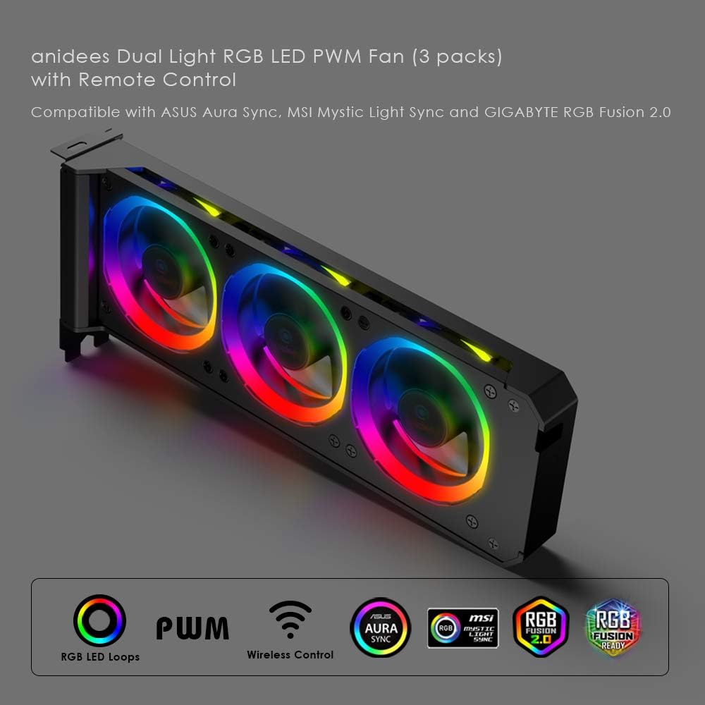 Graphic Card Cooler 3 x 80mm PWM Fan PCI Mount Bracket L11488
