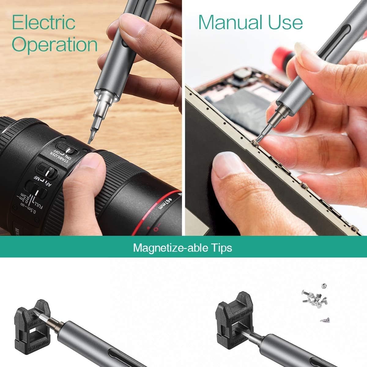 Mini Electric Precision Screwdriver Kit with 55 Driver Bits Y771
