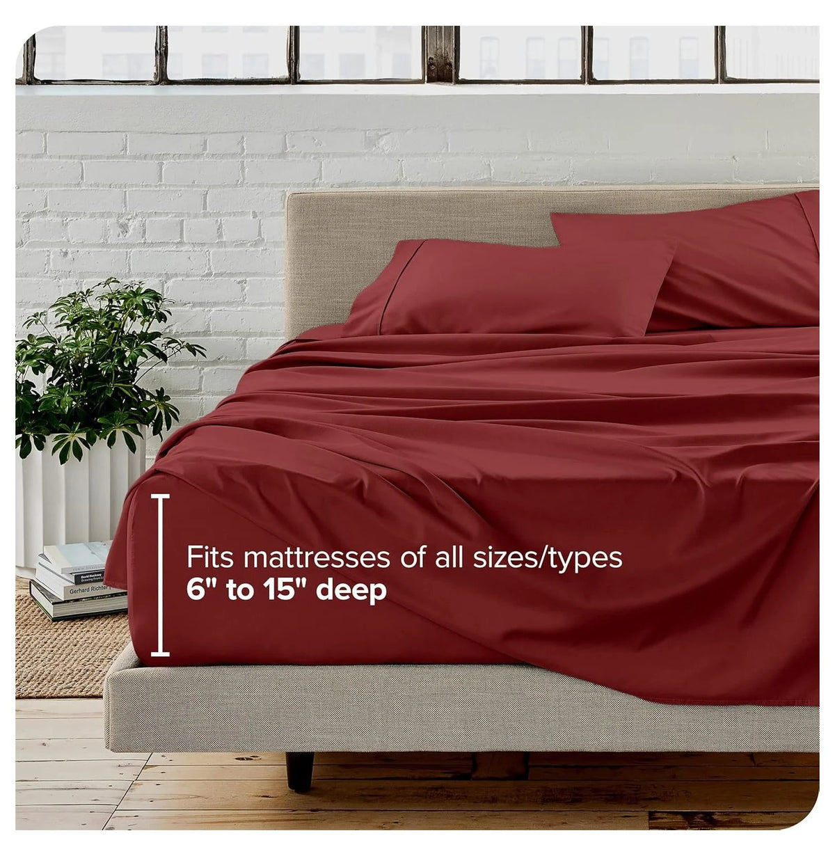 Rosewood 4 Piece Ultra-Soft Microfiber Full Bed Sheets A9526