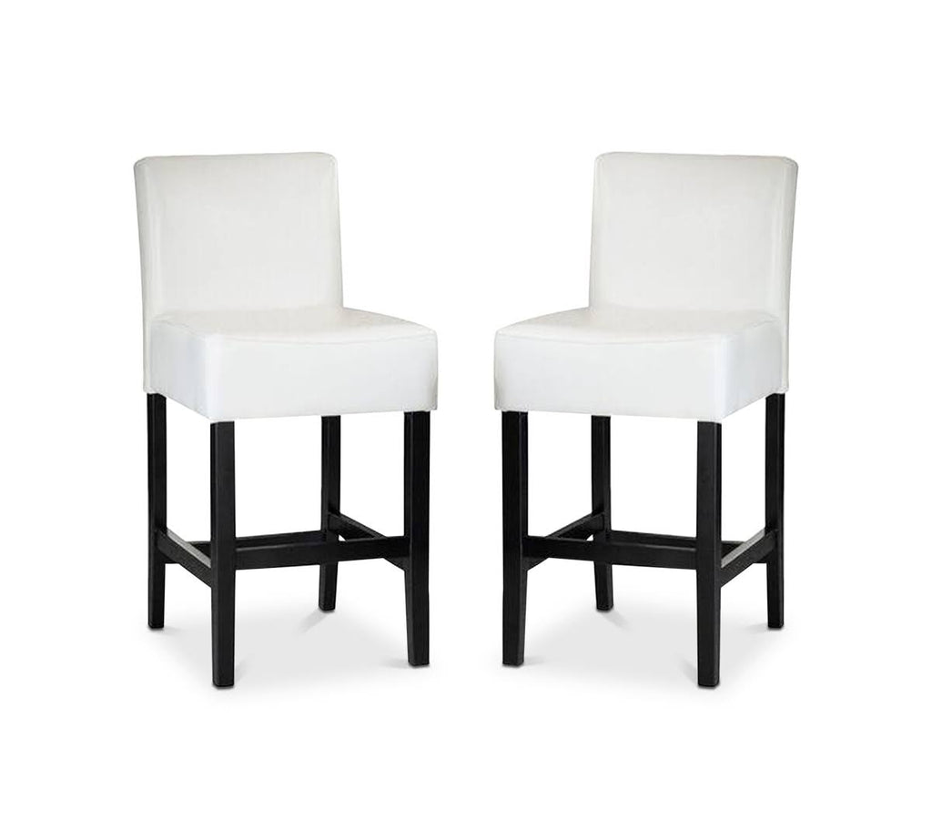 White Counter Stool Set of 2 V533