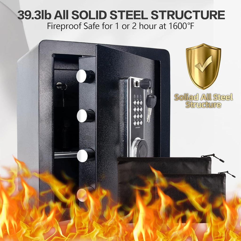 2.05 Cub Security Safe with Digital Keypad Fireproof Safe with Inner Cabinet LED Light W633