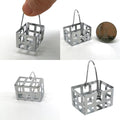 Mini Metal Basket Dollhouse Miniature Toy (Silver) O268036