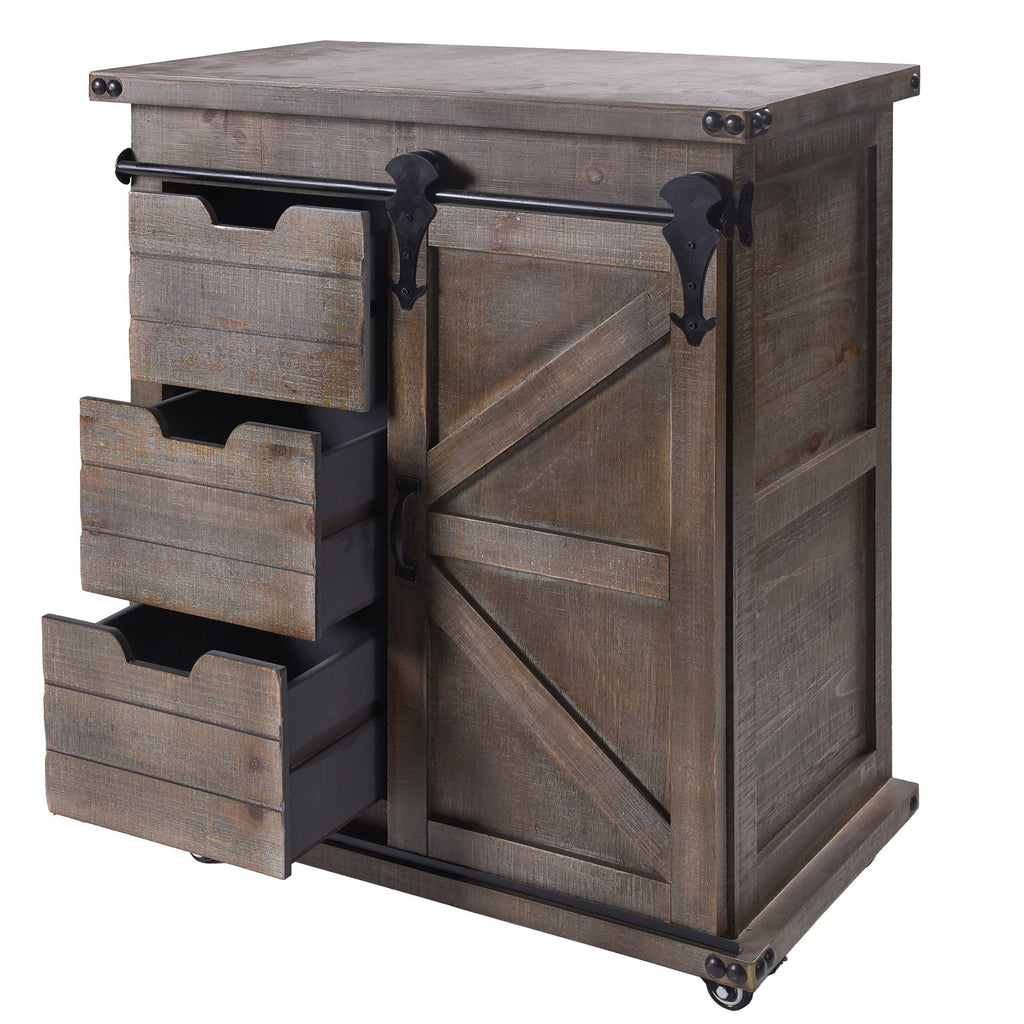 3-Drawer Driftwood Grey Side Cabinet U55217