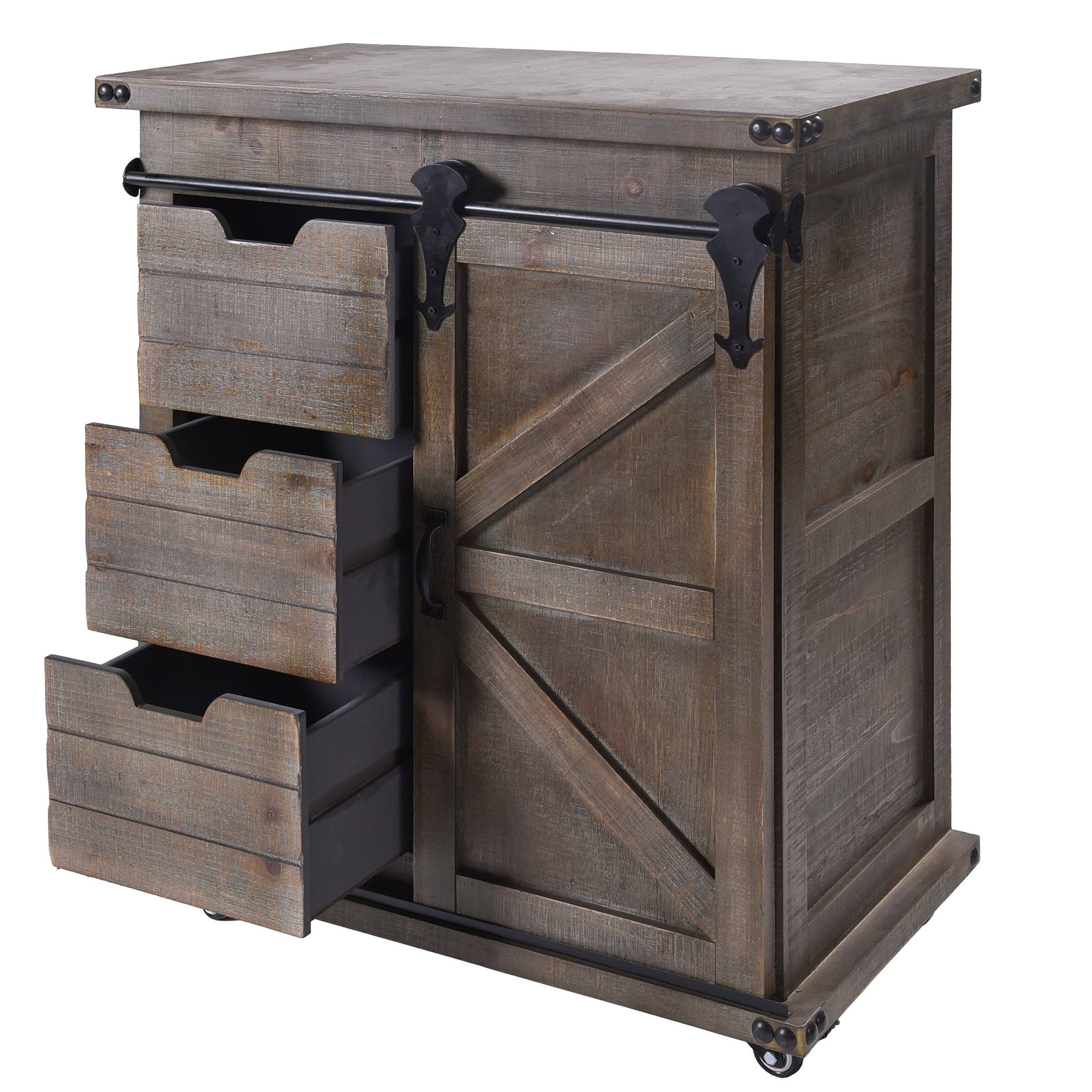 3-Drawer Driftwood Grey Side Cabinet U55217