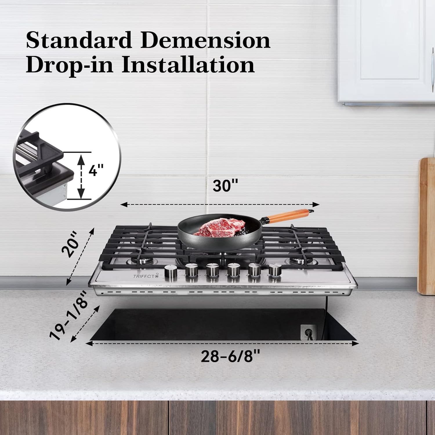 30 Inch 5 Burner Stainless Steel Gas Cooktop I26993