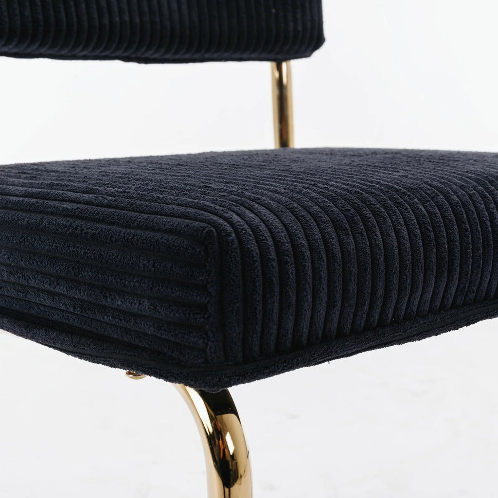 Black Corduroy Dining Chairs Set of 4 V703371