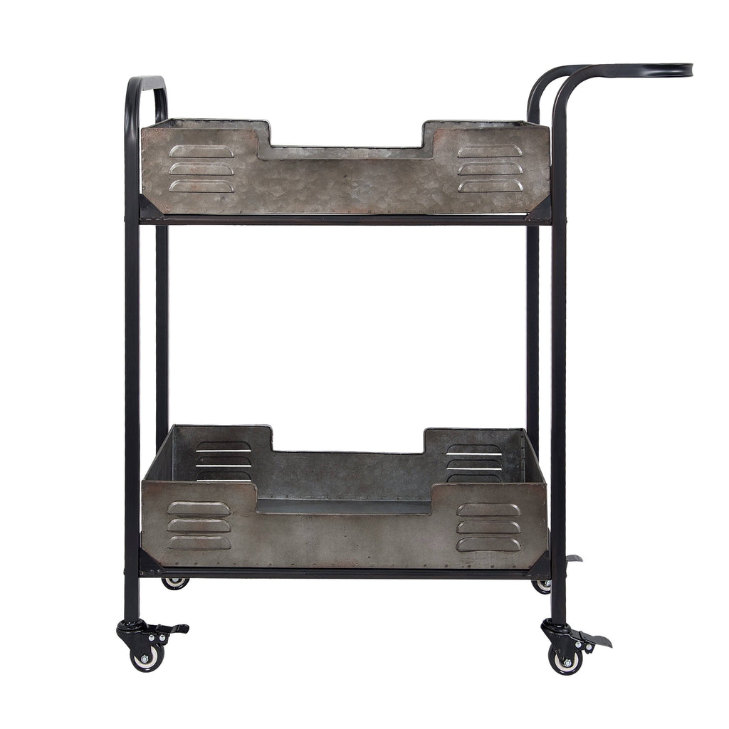 Rustic Metal Bar Cart F444665