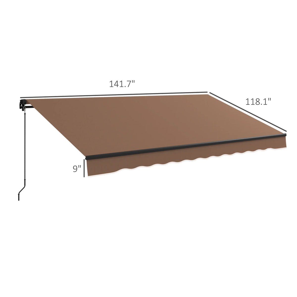 Coffee Patio Retractable Awning Sunshade Shelter J51276