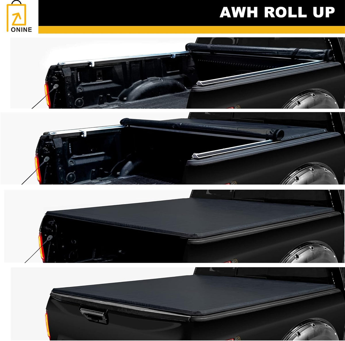 Soft Roll Up Truck Bed Tonneau Cover for Toyota Tundra 6.5ft Bed I54115