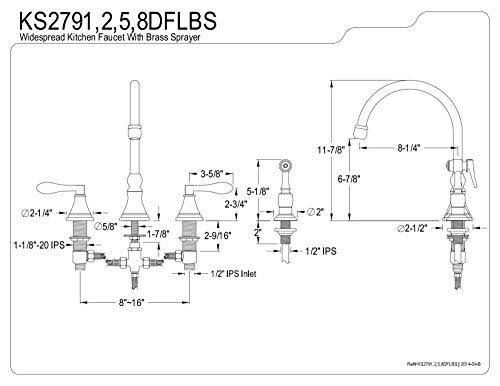 8 inch Satin Nickel Kitchen Faucet with Brass Sprayer B718016
