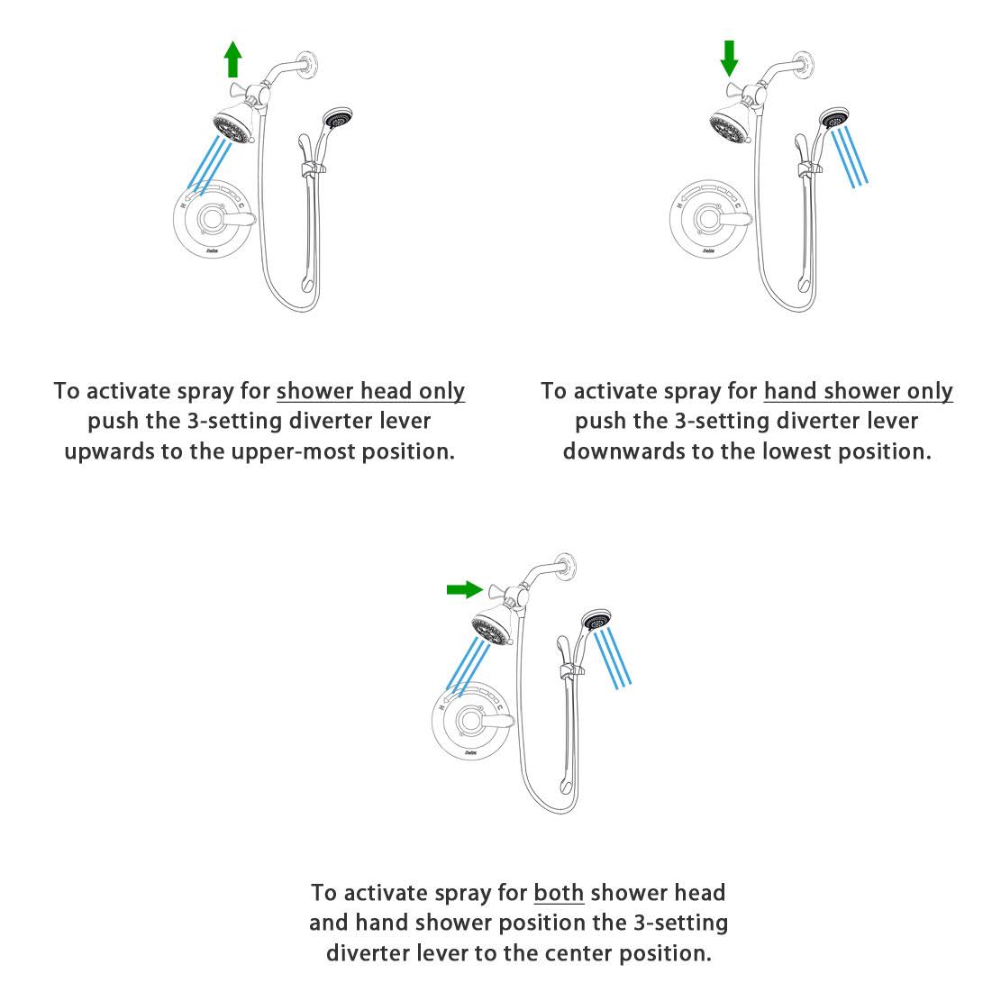 Chrome Shower Faucet System with Shower Head and Hand Shower I29792