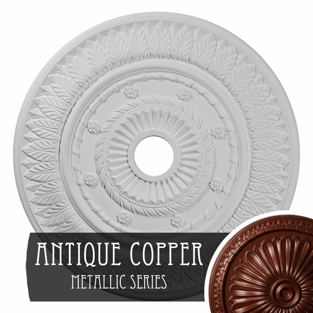 Leaf Ceiling Medallion, Hand-Painted Night Shade P228